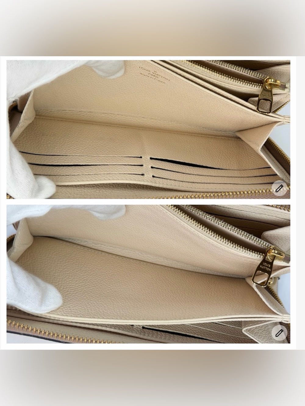 Louis Vuitton Bi Color Empriente Zippy Wallet Cream/Mauve Full Set w/Entrupy COA - Picture 12 of 16